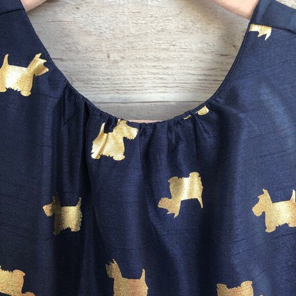 Gymboree Scottie Dog Gold Foil Dress Navy Blue 4T - Picture 3 of 8